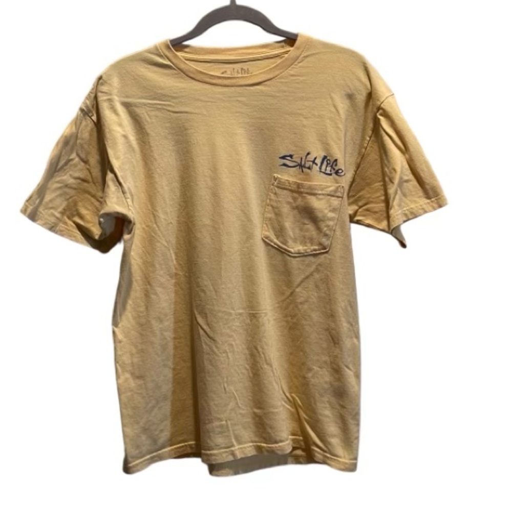 Salt Life Yellow “Sailin Ale” Marlin Mens Short Sleeve T Shirt Size M